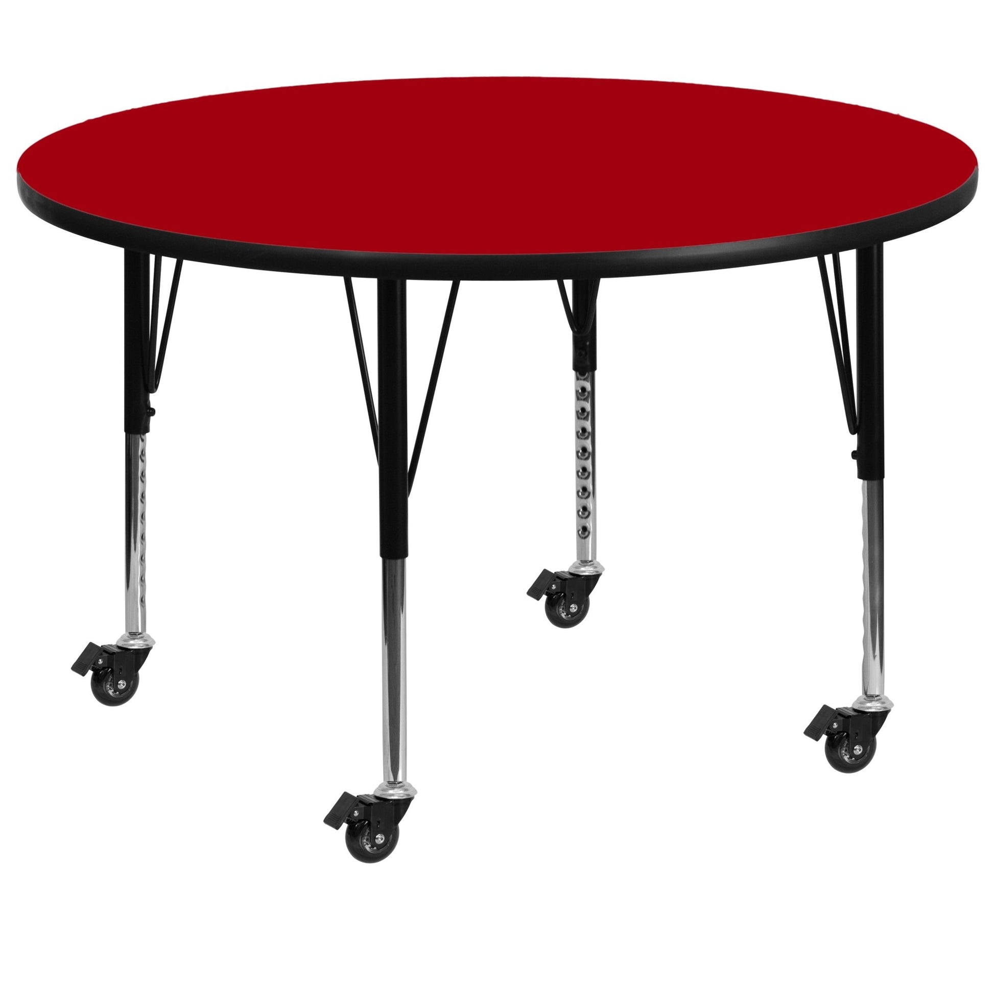 Wren Mobile 48'' Round Thermal Laminate Activity Table - Standard Height Adjustable Legs - SchoolOutlet