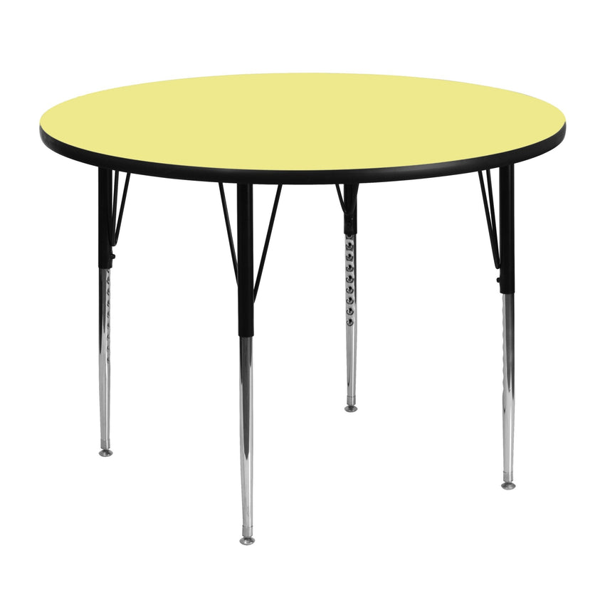 Wren Mobile 48'' Round Thermal Laminate Activity Table - Standard Height Adjustable Legs - SchoolOutlet