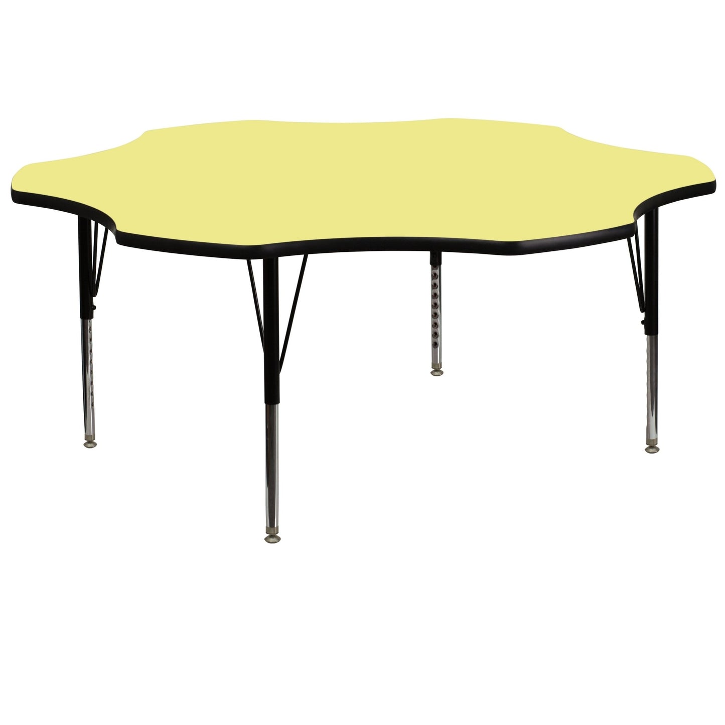 Wren Mobile 60'' Flower Thermal Laminate Activity Table - Height Adjustable Legs - XU-A60-FLR - SchoolOutlet