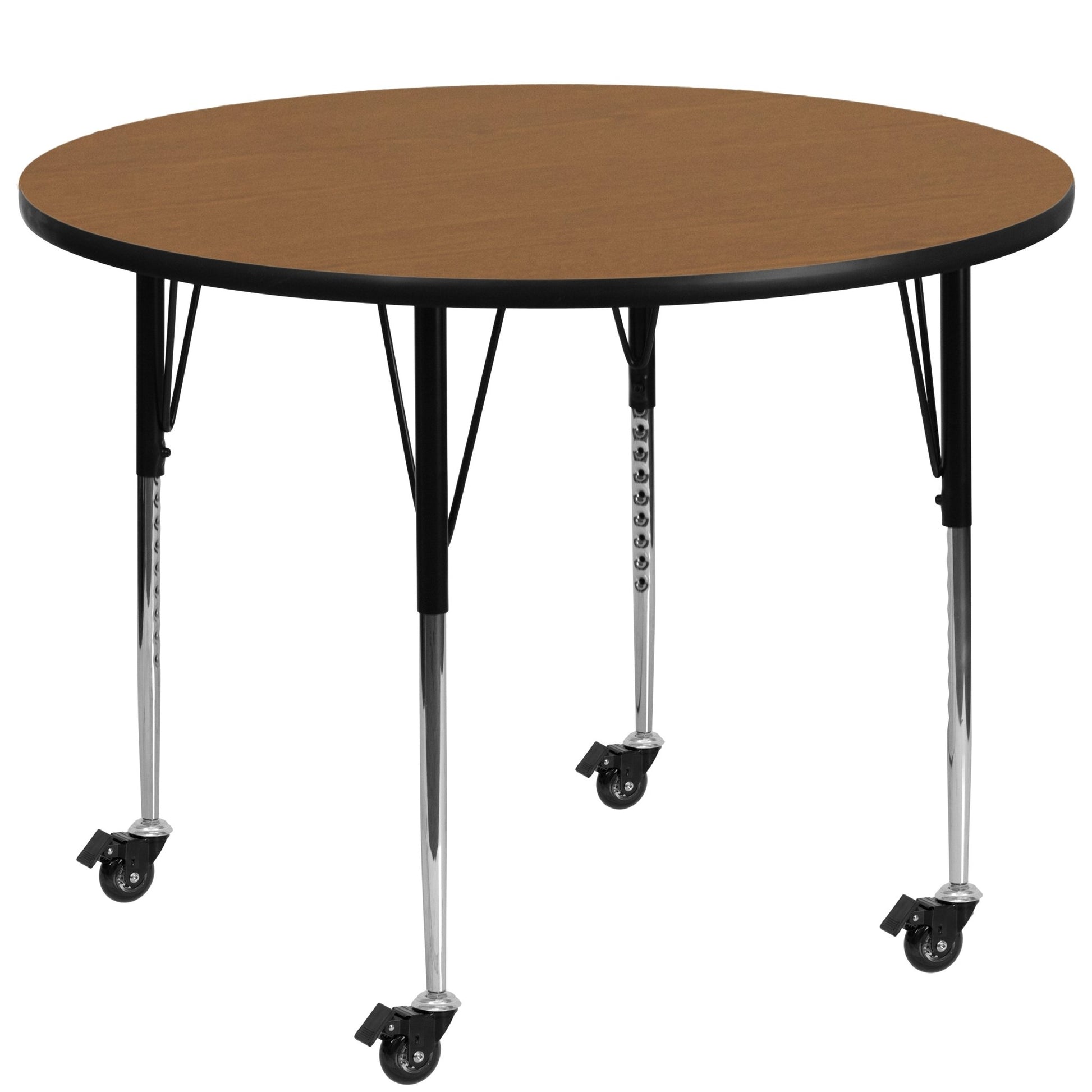 Wren Mobile 60'' Round Thermal Laminate Activity Table - Standard Height Adjustable Legs - SchoolOutlet