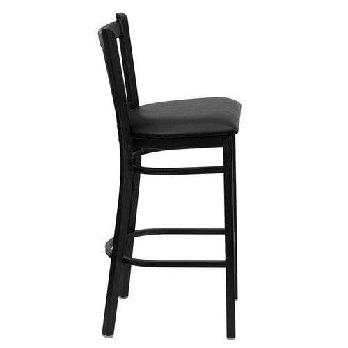 Flash Furniture HERCULES Series Black Vertical Back Metal Restaurant Bar Stool(FLA-XU-DG-6R6B-VRT-BAR-GG) - SchoolOutlet