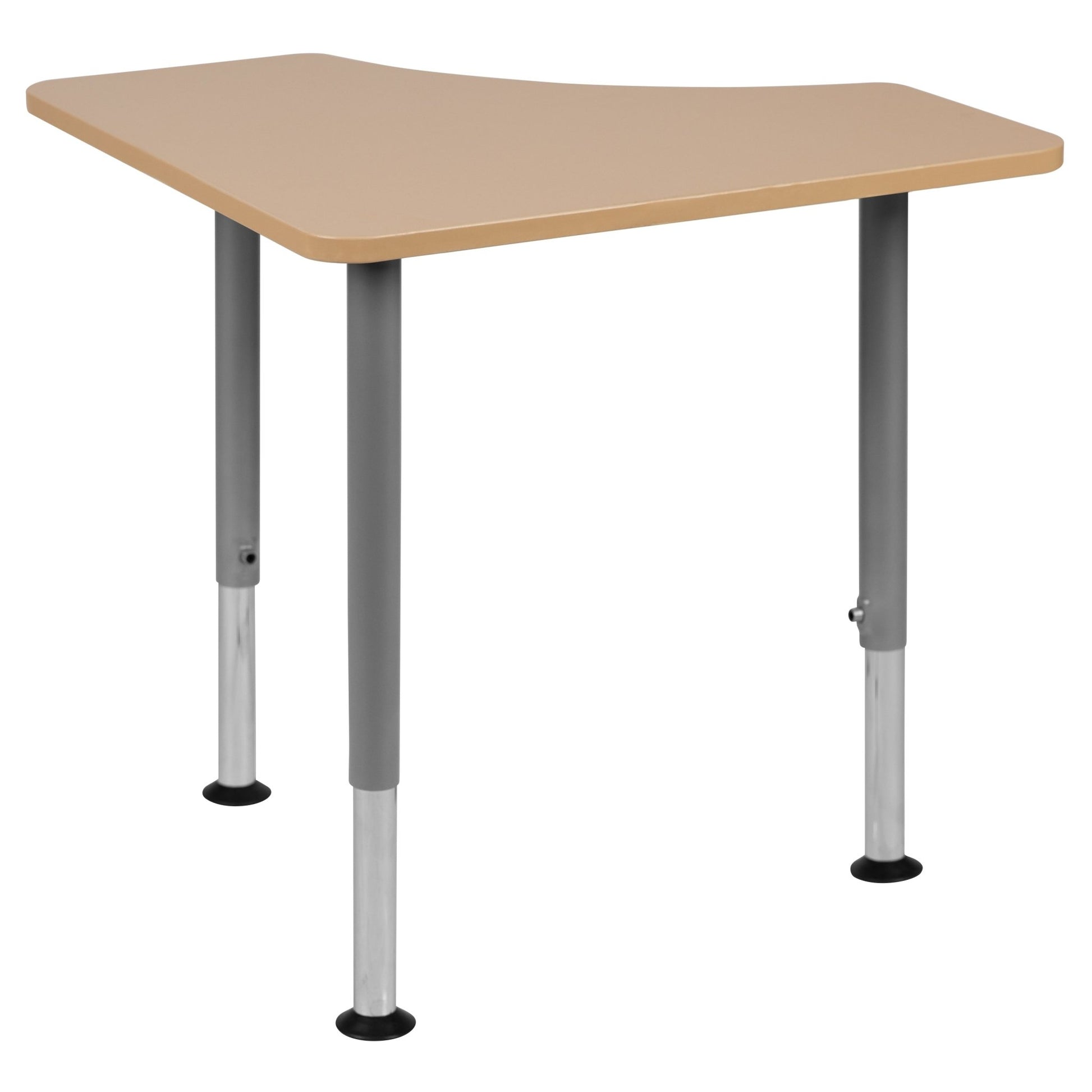 Billie Triangular Natural Collaborative Student Desk (Adjustable from 22.3" to 34") - Home and Classroom - SchoolOutlet