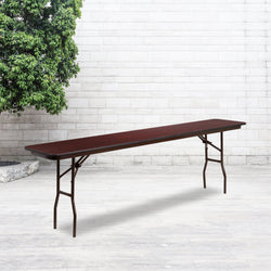 Frankie 8-Foot Mahogany Melamine Laminate Folding Training Table