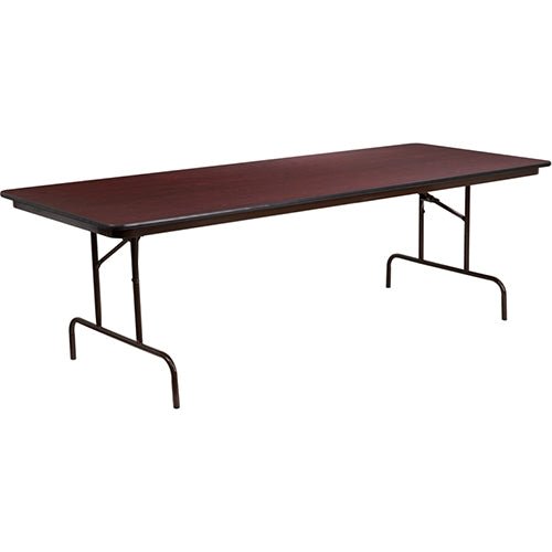Flash Furniture Rectangular High Pressure Mahogany Laminate Folding Training Table - 36'' x 96''(FLA-YT-3696-HIGH-WAL-GG) - SchoolOutlet