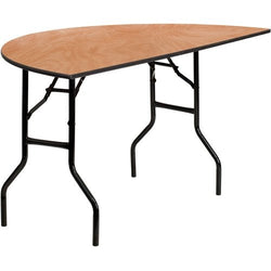 Flash Furniture 60'' Half-Round Wood Folding Banquet Table(FLA-YT-WHRFT60-HF-GG)