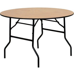 Flash Furniture 48'' Round Wood Folding Banquet Table with Clear Coated Finished Top(FLA-YT-WRFT48-TBL-GG)