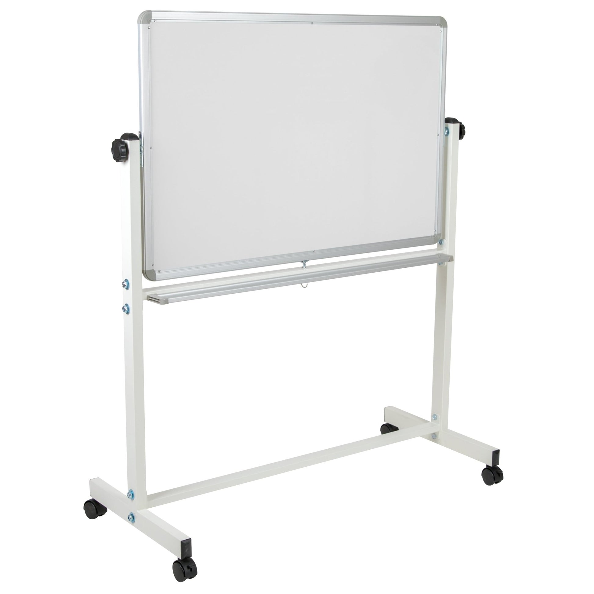 HERCULES Series 45.25"W x 54.75"H Double-Sided Mobile White Board with Pen Tray - SchoolOutlet
