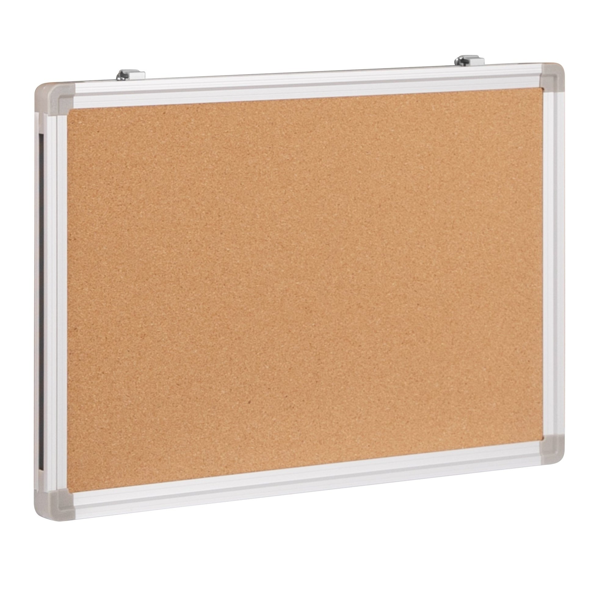 HERCULES Series 17.75"W x 11.75"H Personal Sized Natural Cork Board with Aluminum Frame - SchoolOutlet