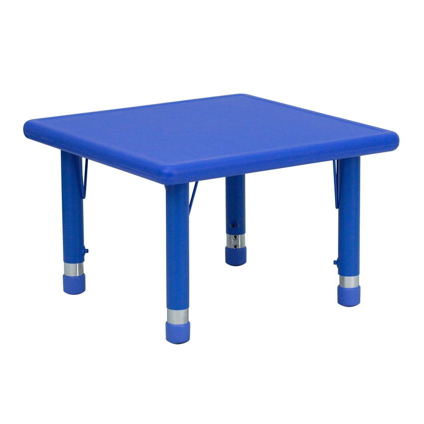 Wren 24'' Square Plastic Height Adjustable Activity Table - SchoolOutlet