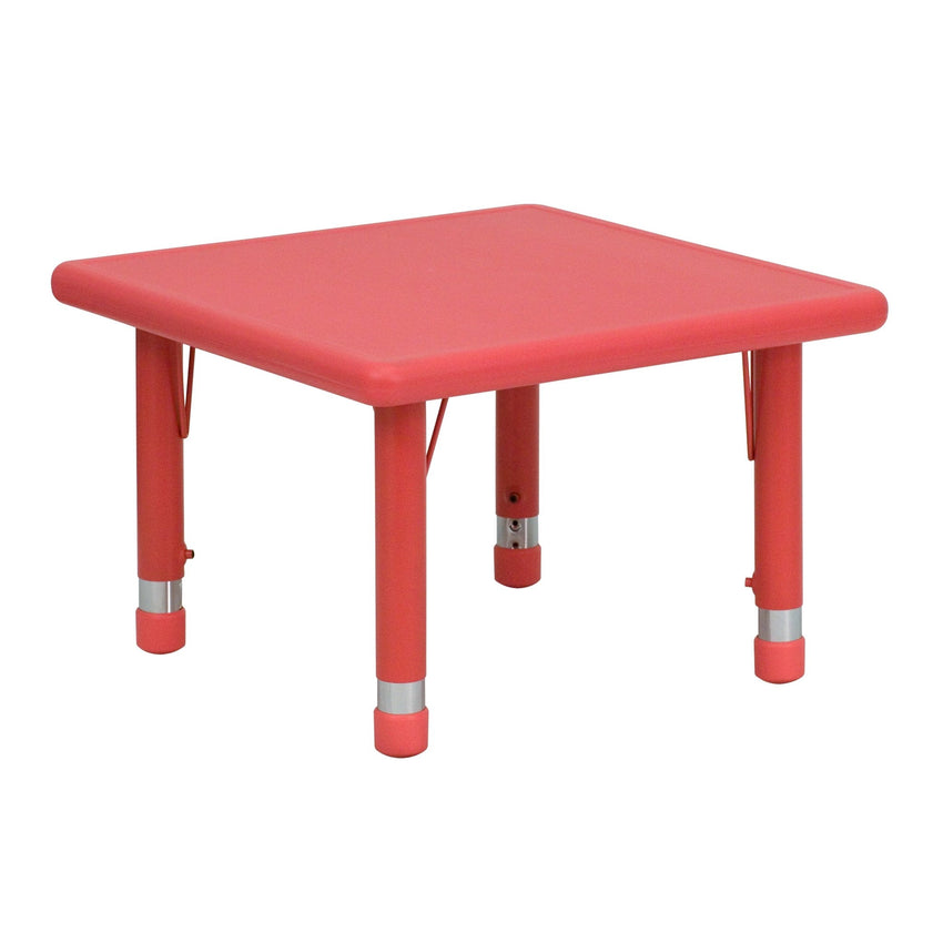 Wren 24'' Square Plastic Height Adjustable Activity Table - SchoolOutlet