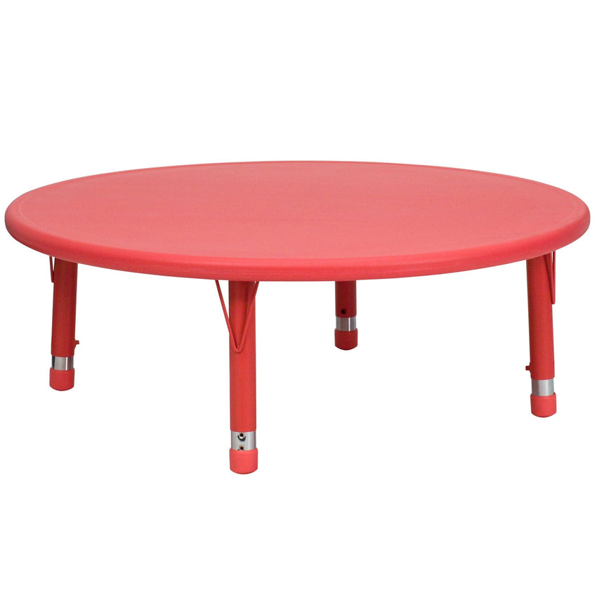 Wren 45'' Round Plastic Height Adjustable Activity Table - SchoolOutlet