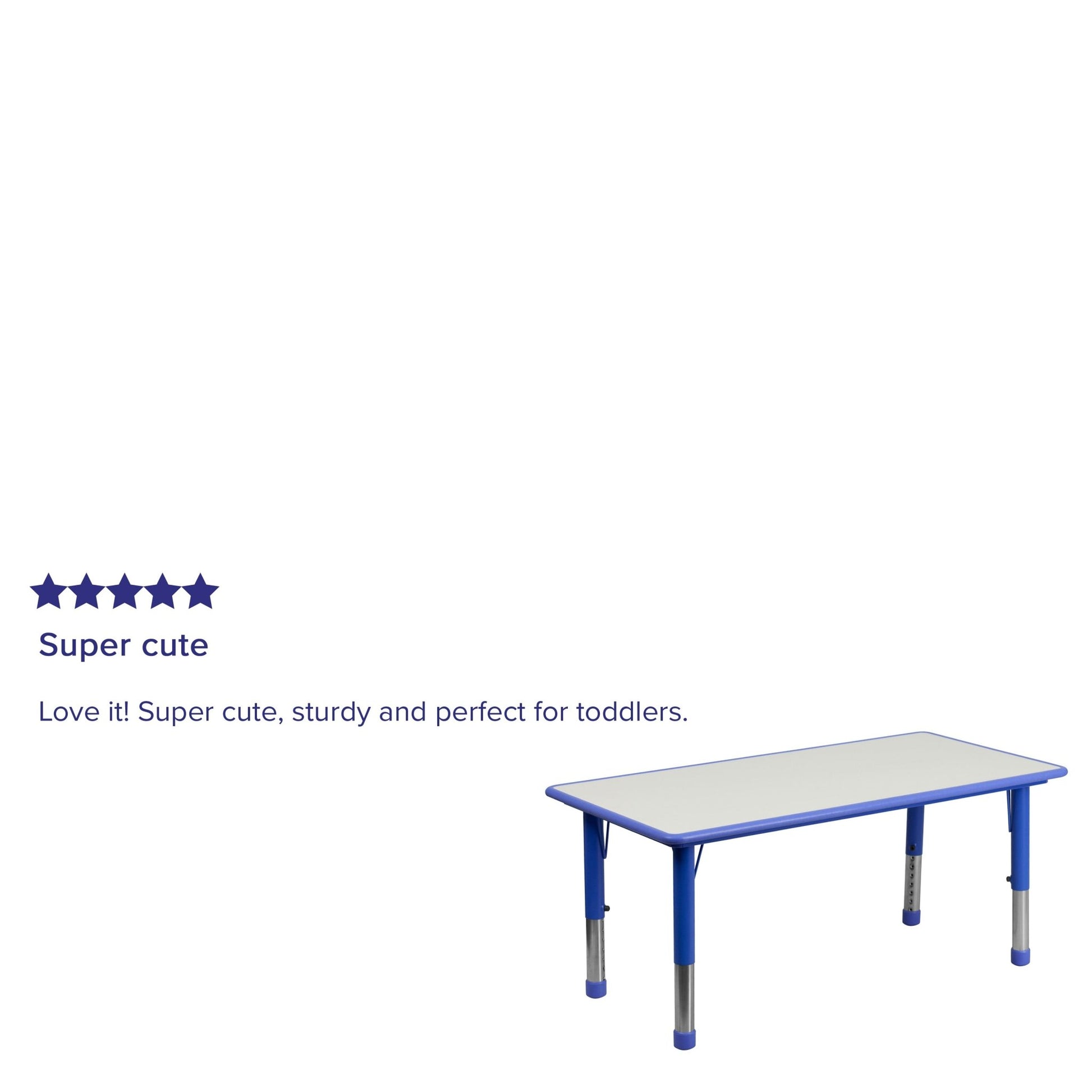 Wren 23.625''W x 47.25''L Rectangular Plastic Height Adjustable Activity Table with Grey Top - SchoolOutlet