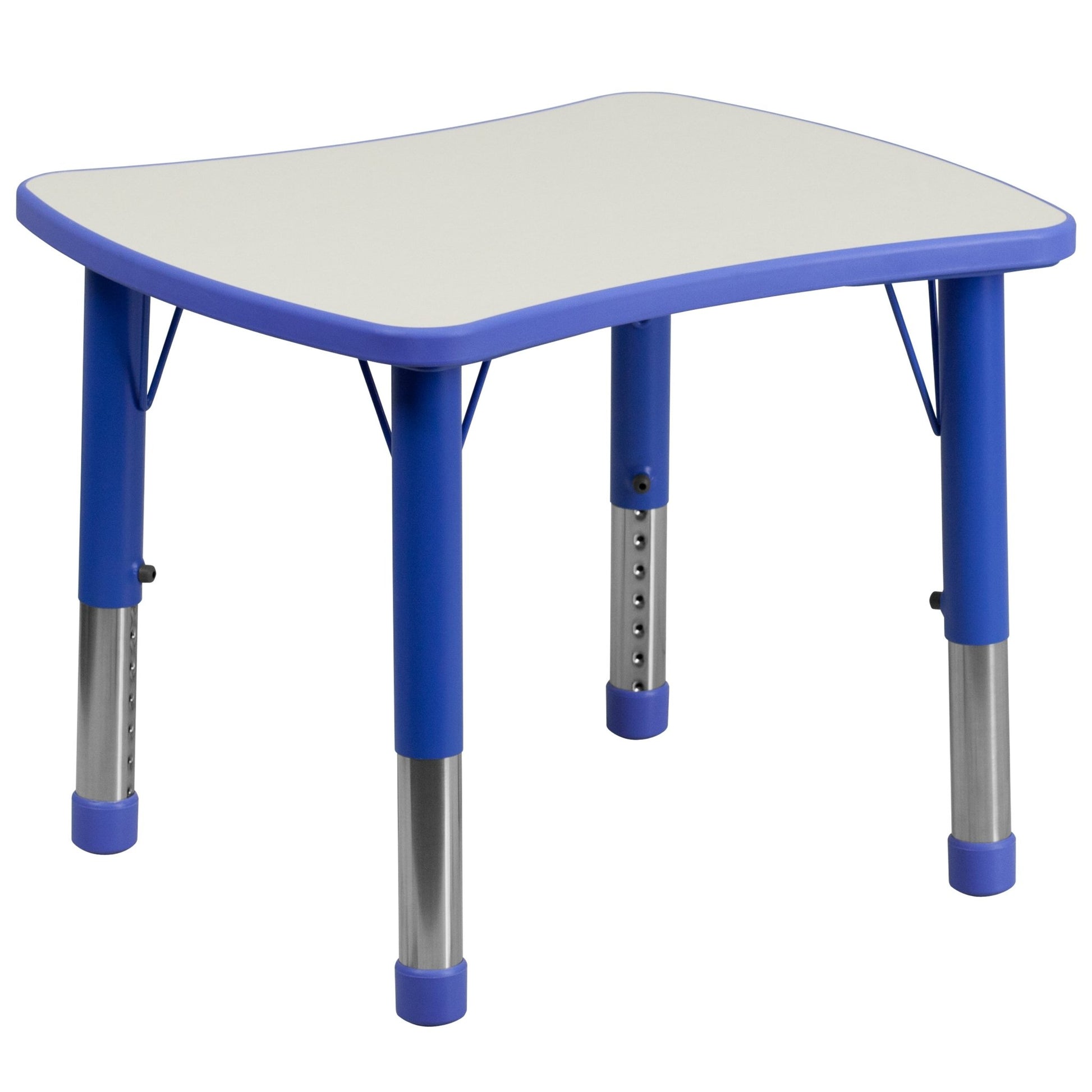 Wren 21.875''W x 26.625''L Rectangular Plastic Height Adjustable Activity Table with Grey Top - SchoolOutlet