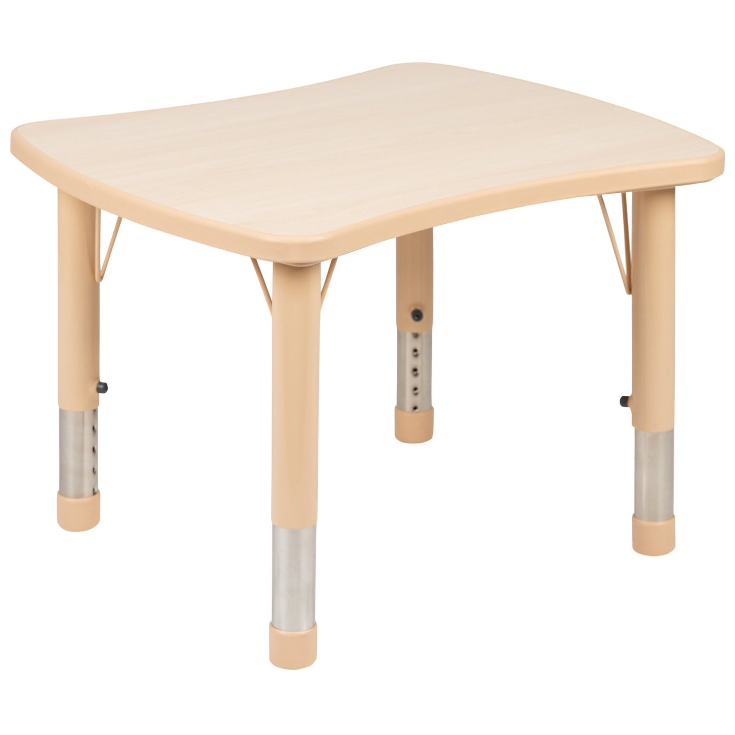 Wren 21.875''W x 26.625''L Rectangular Plastic Height Adjustable Activity Table with Grey Top - SchoolOutlet