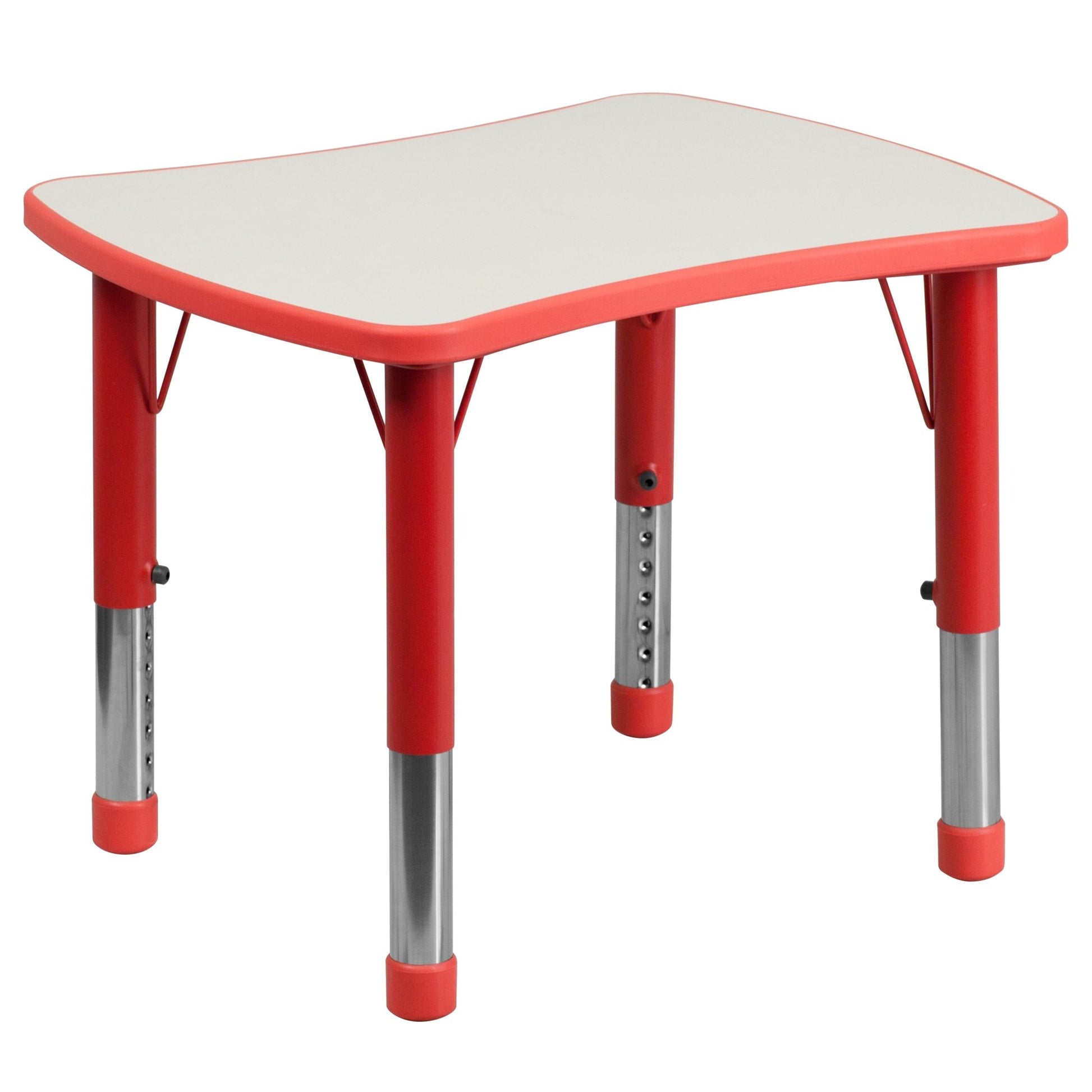 Wren 21.875''W x 26.625''L Rectangular Plastic Height Adjustable Activity Table with Grey Top - SchoolOutlet