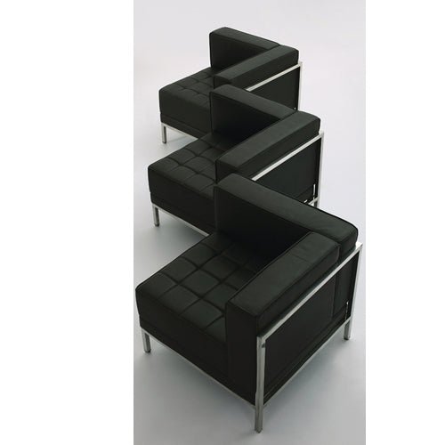 Flash Furniture HERCULES Imagination Series Contemporary Black Leather Middle Chair(FLA-ZB-IMAG-MIDDLE-GG) - SchoolOutlet