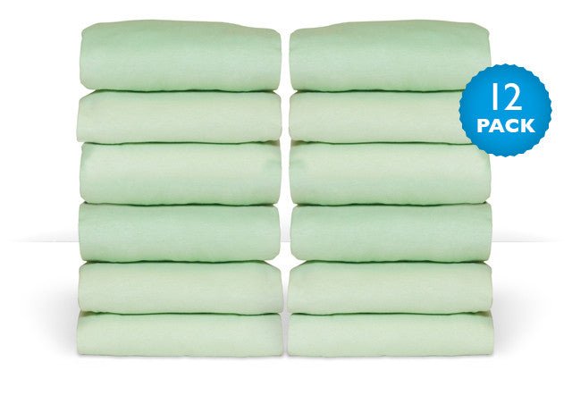 Foundations SafeFit Elastic Fitted Safety Sheets - Full-Size Cribs - Pack Of 12 - SchoolOutlet