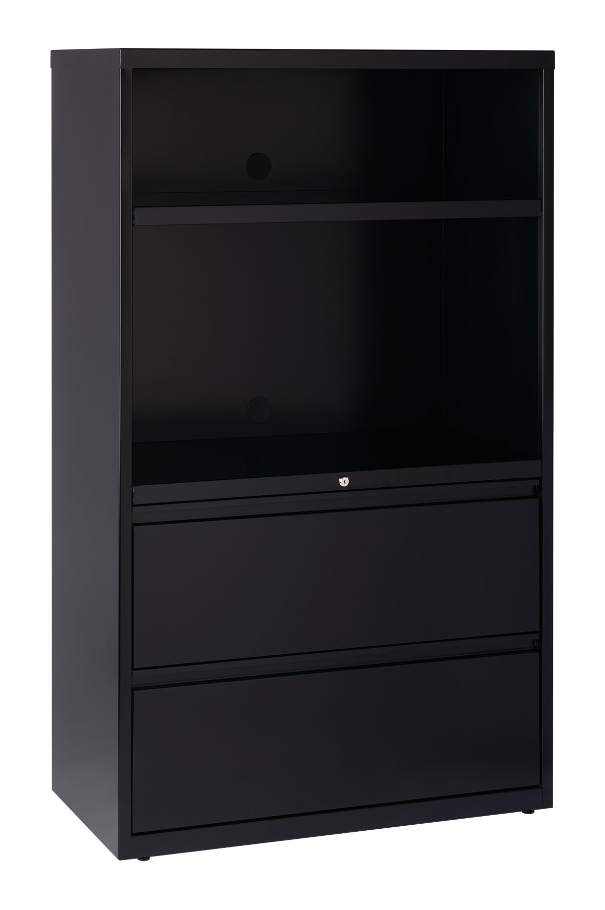 Hirsh 36 inch Wide 2 Drawer Metal Lateral Combo File Cabinet for Home and Office, Holds Letter, Legal and A4 Hanging Folders - SchoolOutlet