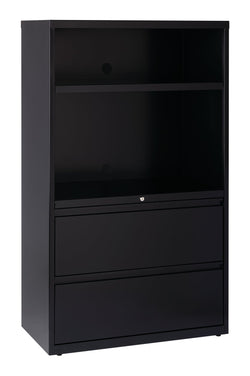 Hirsh 36 inch Wide 2 Drawer Metal Lateral Combo File Cabinet for Home and Office, Holds Letter, Legal and A4 Hanging Folders