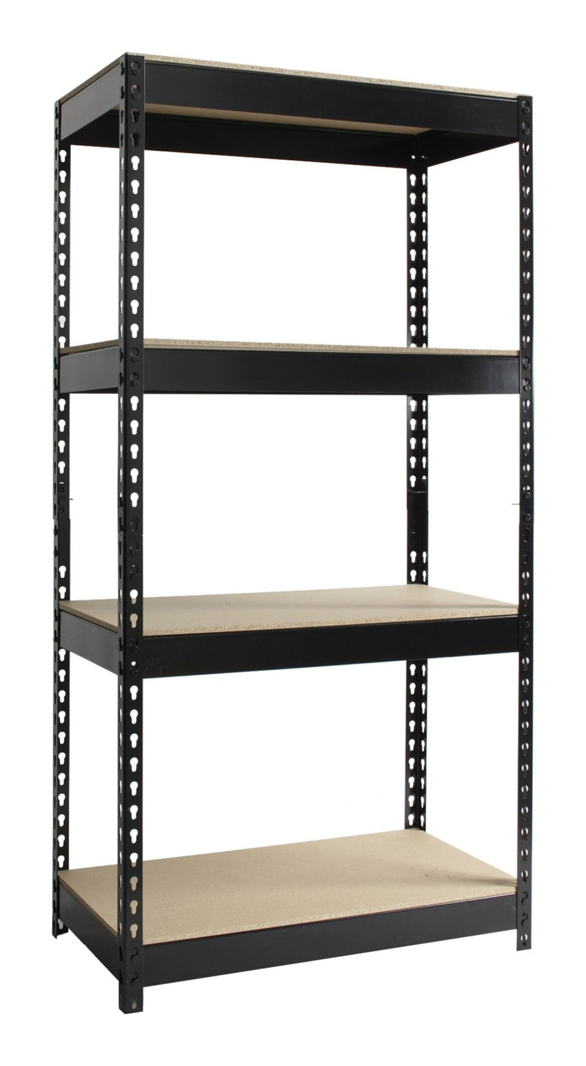 Iron Horse 3800 Riveted Steel Shelving, 4-Shelf Unit, 16"D x 30"W x 60"H - SchoolOutlet