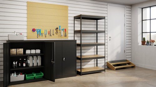 Iron Horse 3800 Riveted Steel Shelving, 5-Shelf Unit, 18"D x 36"W x 72"H - SchoolOutlet