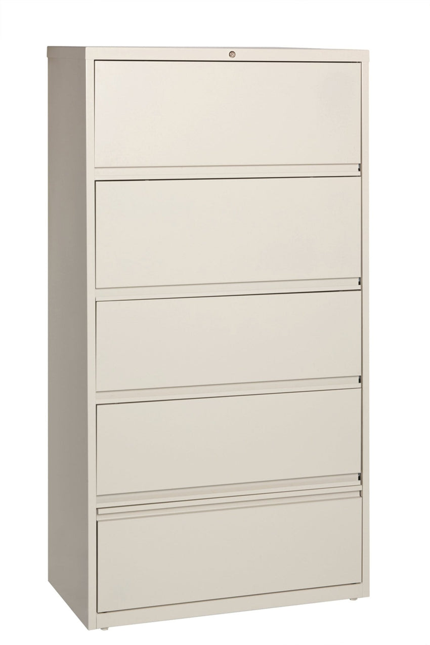 Hirsh 36 inch Wide 5 Drawer Metal Lateral File Cabinet with Roll-Out Shelves for Home and Office, Holds Letter, Legal and A4 Hanging Folders - SchoolOutlet