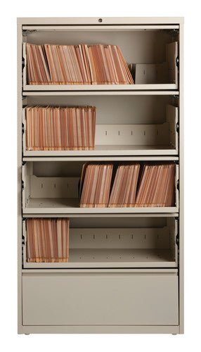 Hirsh 36 inch Wide 5 Drawer Metal Lateral File Cabinet with Roll-Out Shelves for Home and Office, Holds Letter, Legal and A4 Hanging Folders - SchoolOutlet
