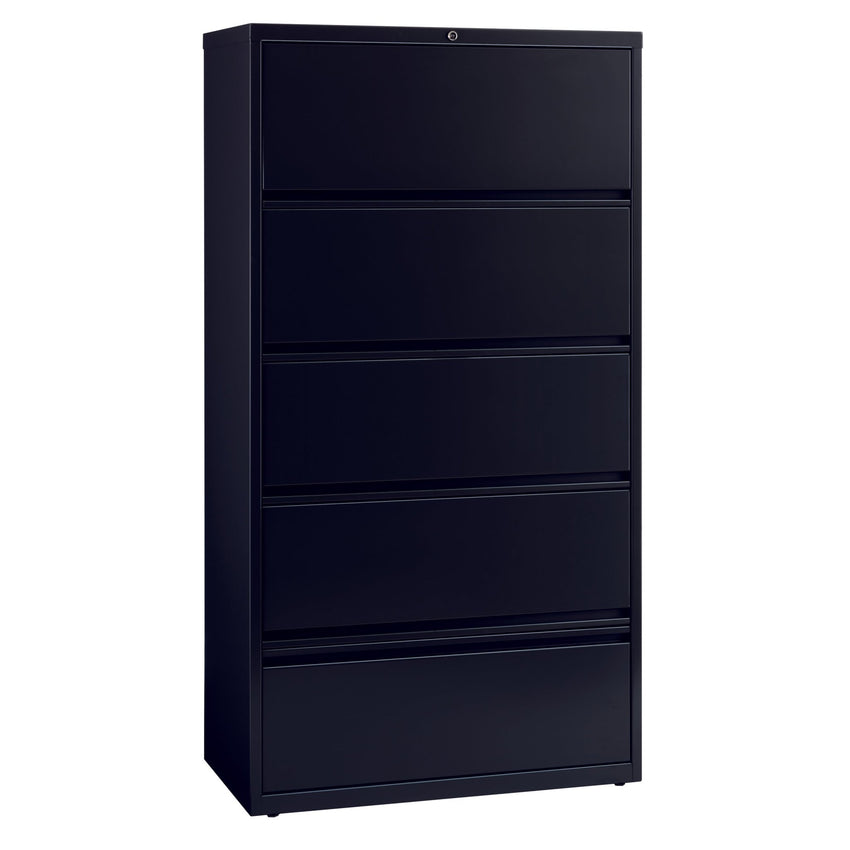 Hirsh 36 inch Wide 5 Drawer Metal Lateral File Cabinet with Roll-Out Shelves for Home and Office, Holds Letter, Legal and A4 Hanging Folders - SchoolOutlet