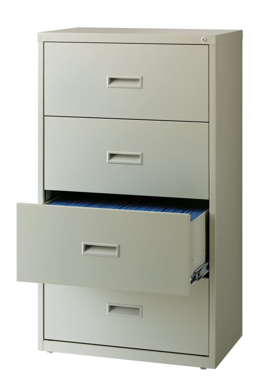 Hirsh 30 Inch Wide 4 Drawer Metal Lateral File Cabinet for Home and Office, Holds Letter, Legal and A4 Hanging Folders - SchoolOutlet