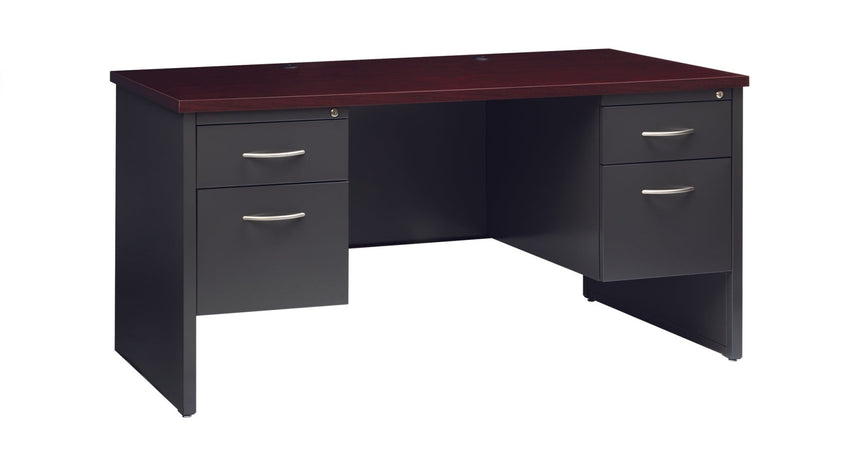 Hirsh Executive Office Modular Double Pedestal File Office Desk, 30" D x 60" W - SchoolOutlet