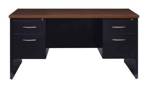 Hirsh Executive Office Modular Double Pedestal File Office Desk, 30" D x 60" W - SchoolOutlet