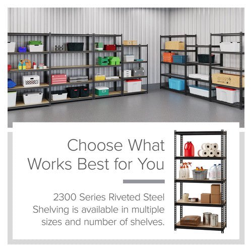 Iron Horse 2300 Riveted Steel Shelving 4-Shelf Unit, 18"D x 36"W x 60"H - SchoolOutlet