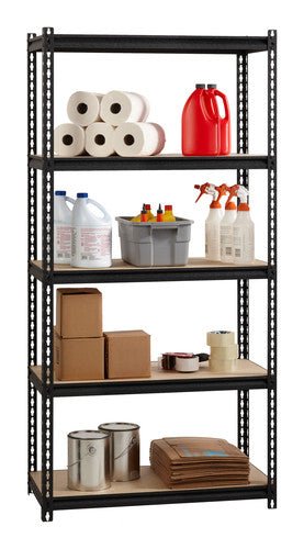 Iron Horse 2300 Riveted Steel Shelving 5-Shelf Unit, 18"D x 36"W x 72"H - SchoolOutlet