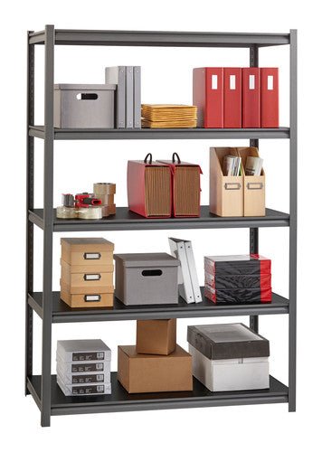 Iron Horse 3200 Riveted Steel Shelving, 5-Shelf, 24"D x 48"W x 72"H - SchoolOutlet