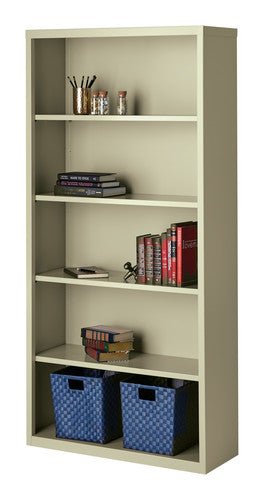 Hirsh 5 Shelf Metal Bookcase, 72in. Height - SchoolOutlet