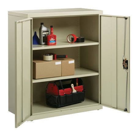 Hirsh Welded Steel Storage Cabinet with 2 Shelves, 18"D x 36"W x 42"H - SchoolOutlet