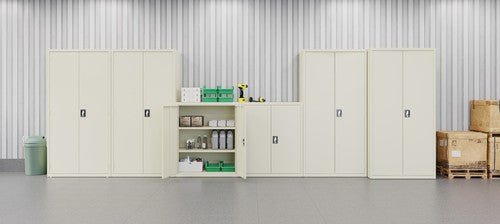 Hirsh Welded Steel Storage Cabinet with 2 Shelves, 18"D x 36"W x 42"H - SchoolOutlet