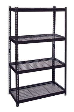 Iron Horse 2300 Riveted Steel Wire Deck Shelving 4-Shelf Unit, 18"D x 36"W x 60"H