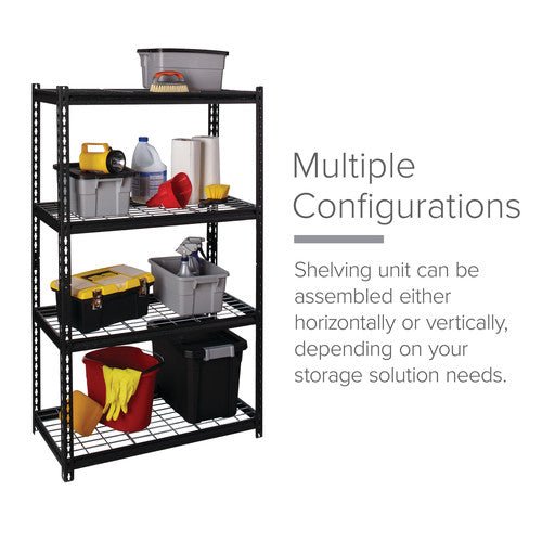 Iron Horse 2300 Riveted Steel Wire Deck Shelving 4-Shelf Unit, 18"D x 36"W x 60"H - SchoolOutlet