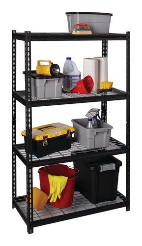 Iron Horse 2300 Riveted Steel Wire Deck Shelving 4-Shelf Unit, 18"D x 36"W x 60"H - SchoolOutlet