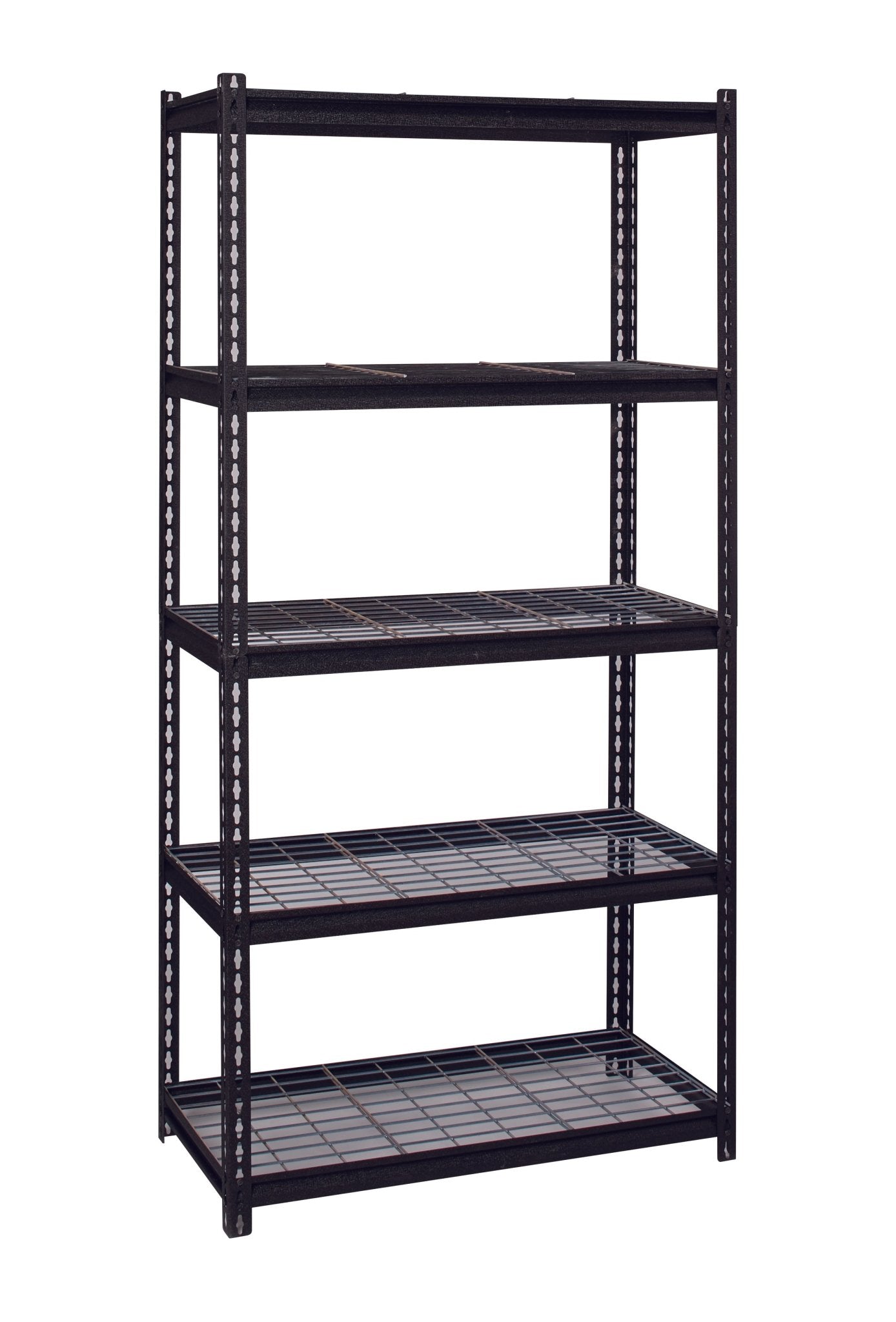 Iron Horse 2300 Riveted Steel Wire Deck Shelving, 5-Shelf, 18"D x 36"W x 72"H - SchoolOutlet