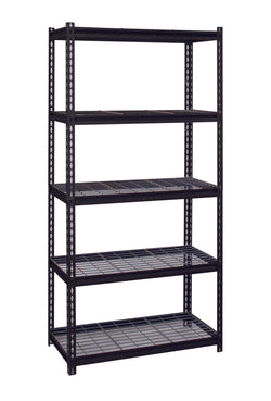 Iron Horse 2300 Riveted Steel Wire Deck Shelving, 5-Shelf, 18"D x 36"W x 72"H