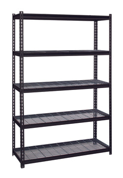 Iron Horse 2300 Riveted Steel Wire Deck Shelving, 5-Shelf, 18"D x 48"W x 72"H