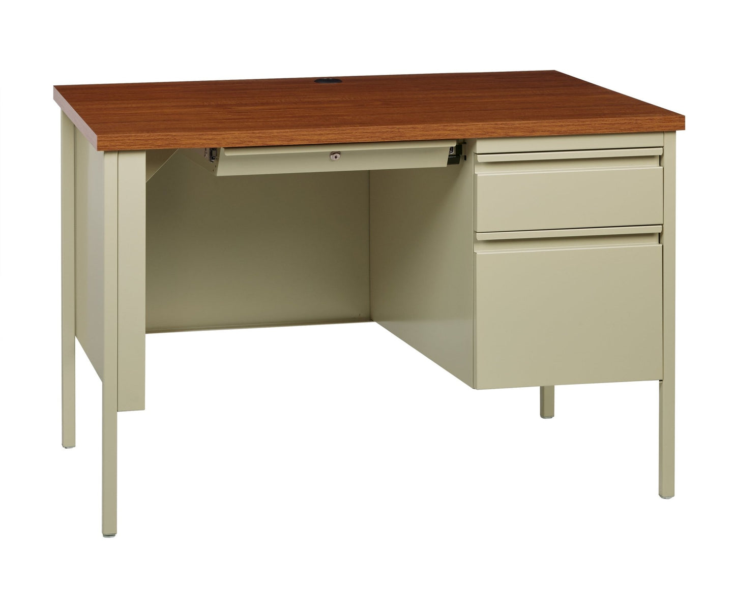 Hirsh Right Hand Single Pedestal File Office Desk for Home, Office, or School, 24"D x 45"W - SchoolOutlet