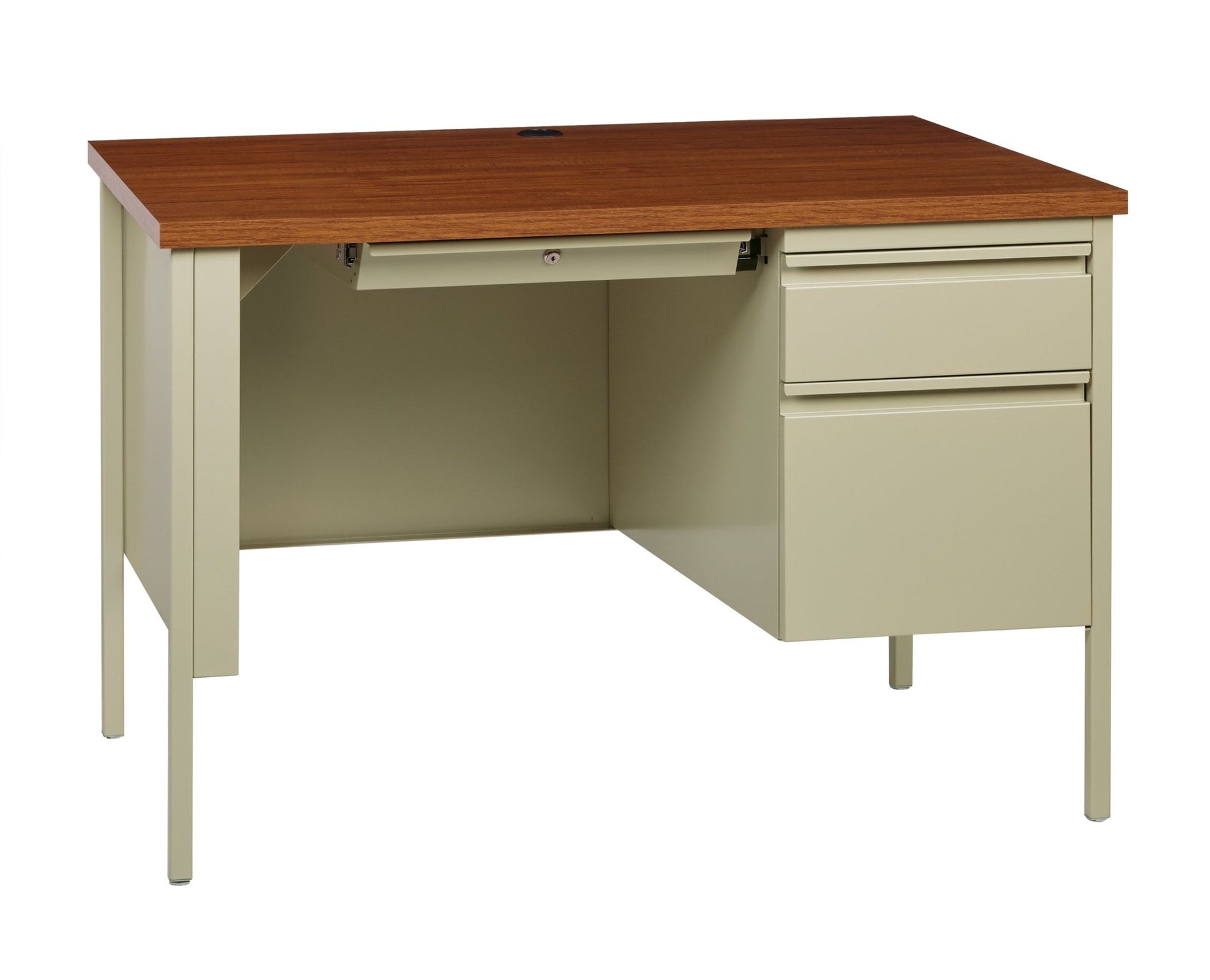 Hirsh Right Hand Single Pedestal File Office Desk for Home, Office, or School, 24"D x 45"W - SchoolOutlet