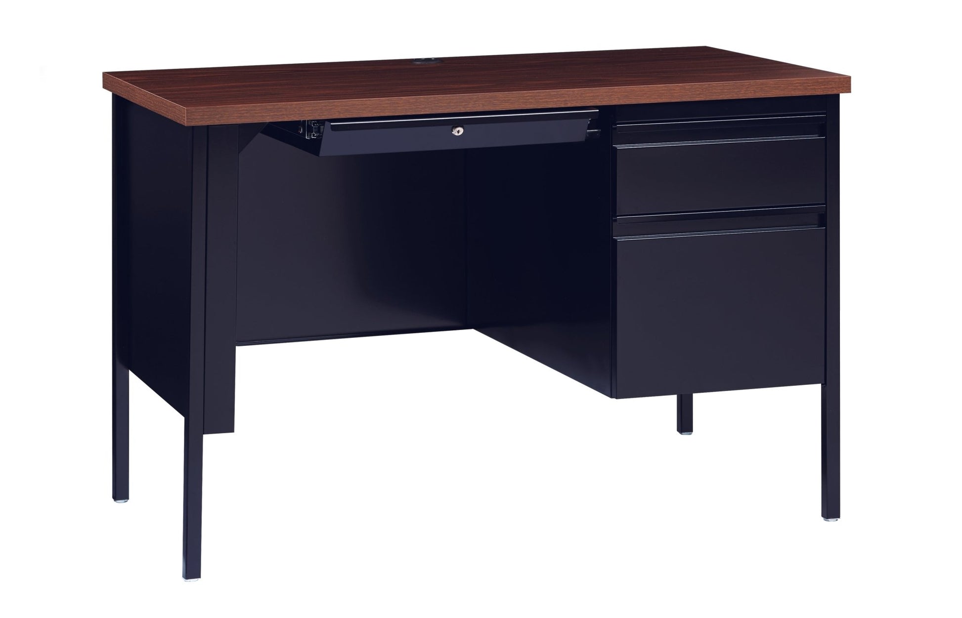 Hirsh Right Hand Single Pedestal File Office Desk for Home, Office, or School, 24"D x 45"W - SchoolOutlet