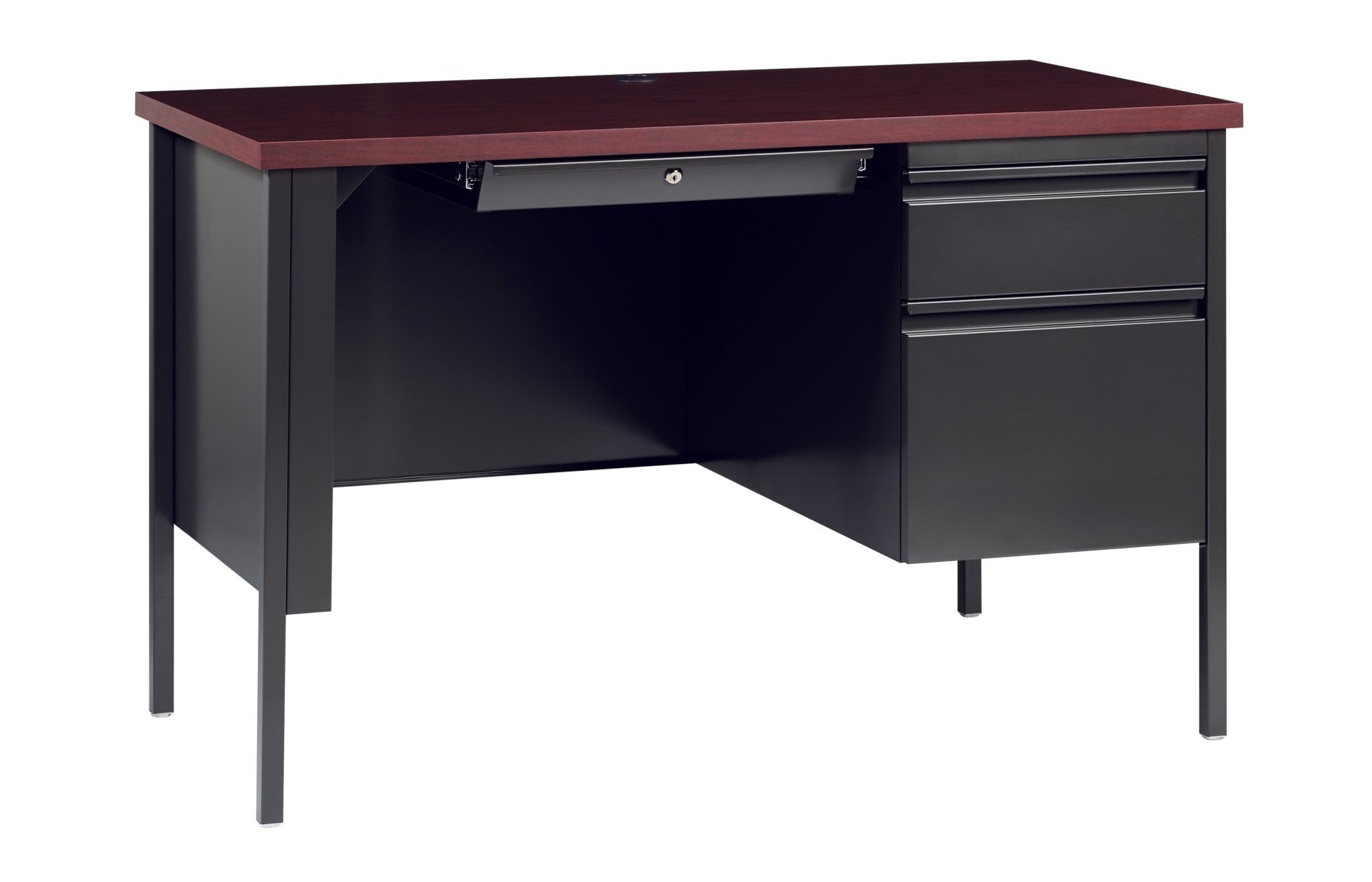 Hirsh Right Hand Single Pedestal File Office Desk for Home, Office, or School, 24"D x 45"W - SchoolOutlet