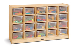 Jonti-craft Baltic Birch 20-Cubby Mobile Storage Unit with Clear Trays (Jonti-Craft JON-04210JC)