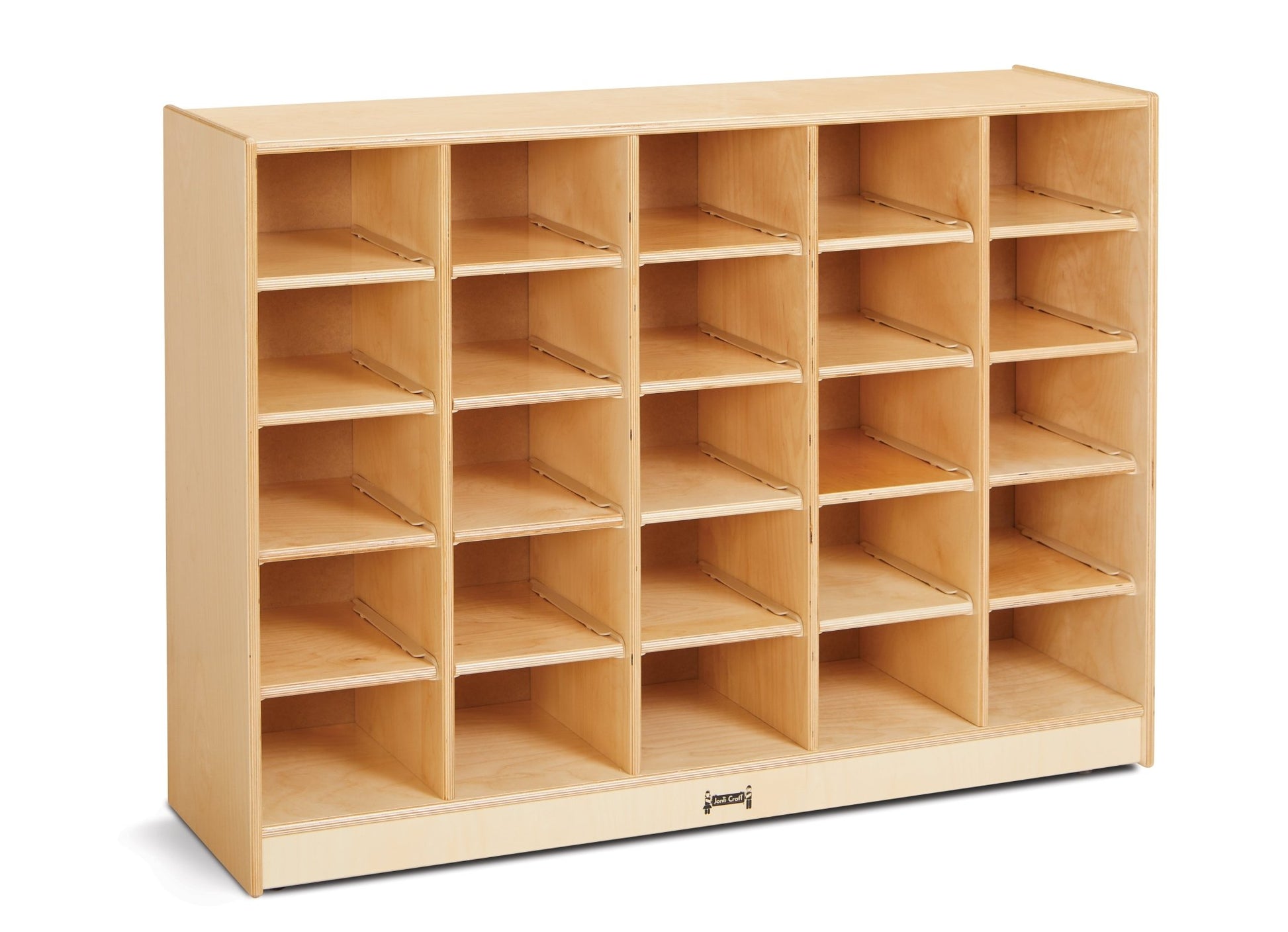 Jonti-Craft Baltic Birch 25-Cubby Mobile Storage Unit with Clear Trays (Jonti-Craft JON-04260JC) - SchoolOutlet
