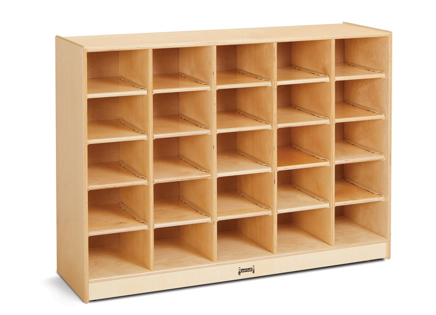 Jonti-Craft Baltic Birch 25-Cubby Mobile Storage Unit with Clear Trays (Jonti-Craft JON-04260JC) - SchoolOutlet